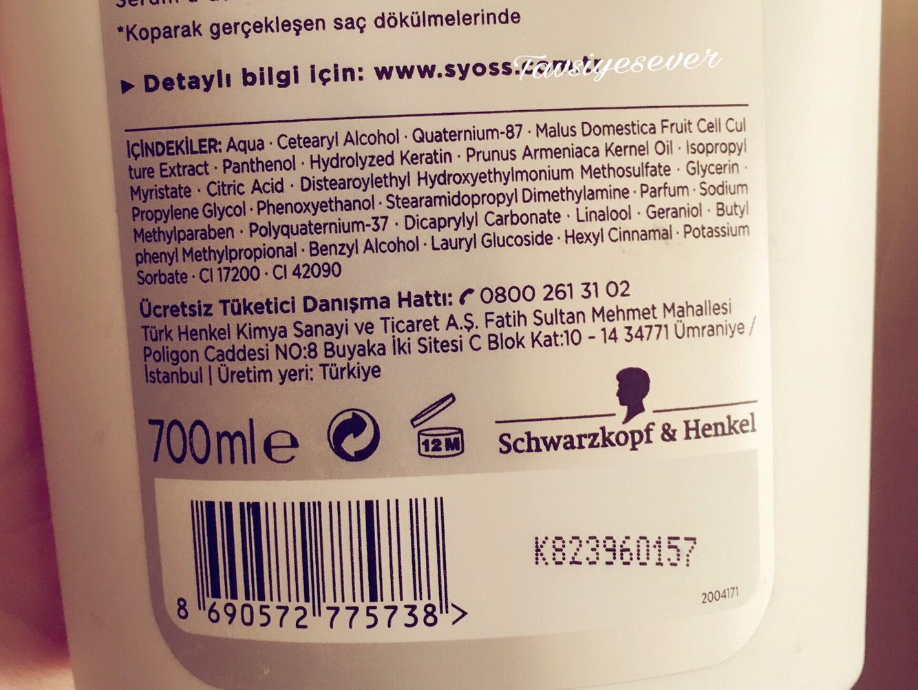 Syoss Saç Dökülmesine Karşı Saç Kremi Syoss Saç Dökülmesine Karşı Saç Kremi